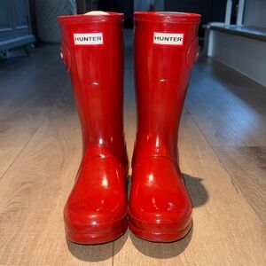 Hunter Short Gloss Red Rain Boots